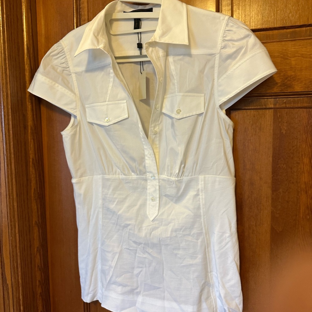 BCBGMaxAzria white Button-Up Blouse